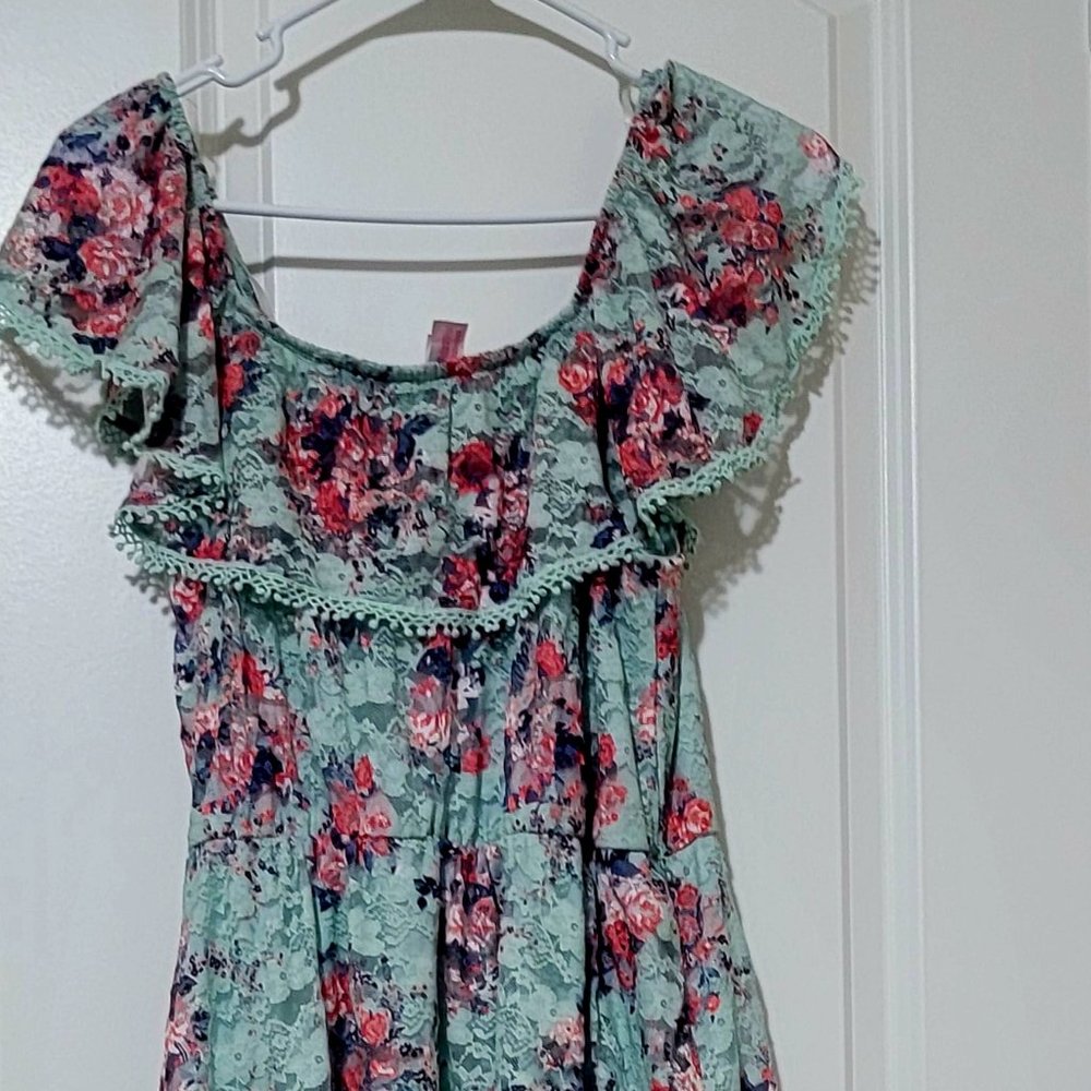 No Boundaries Teal Lace dress Size L